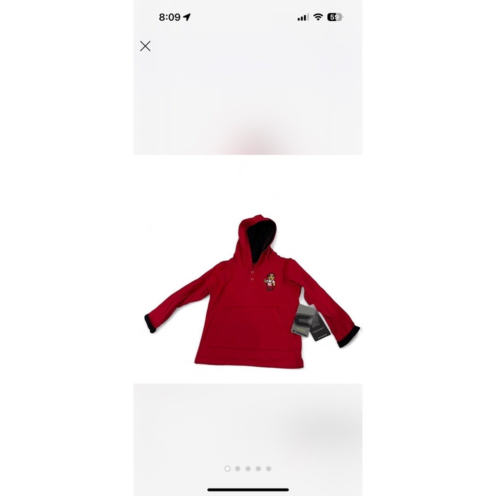 Colosseum NCAA Toddler Pullover Hoodie Red Applique Size 2T‎